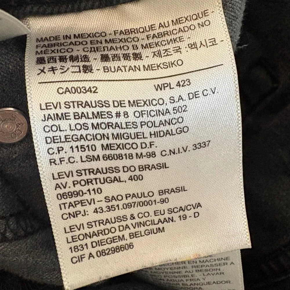 Levi Strauss 511 Regular‎ Fit Black Denim Jeans Men's Size 32x30
